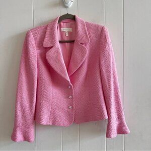 Escada Pink Women's Tweed Wool Blend Blazer Suit Jacket